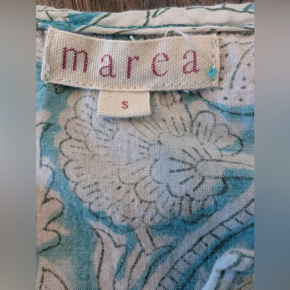 Marcacita Teal Floral Embroidered Cotton Blouse - Picture 4 of 9